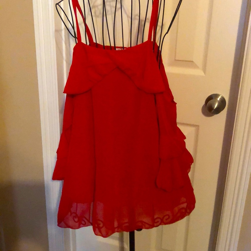 light weight cold shoulder ruffle top, blouse